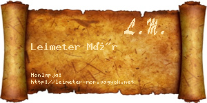 Leimeter Mór névjegykártya